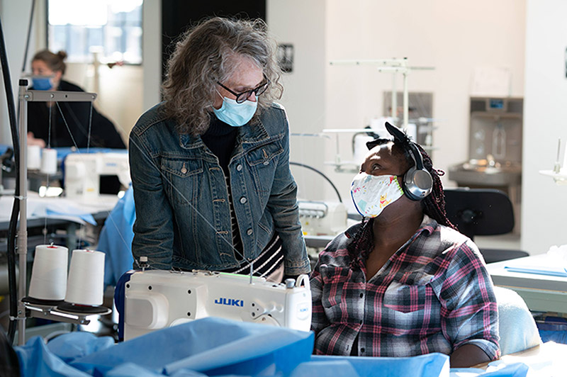 ISAIC's Jen Guarino with Sewing Specialist