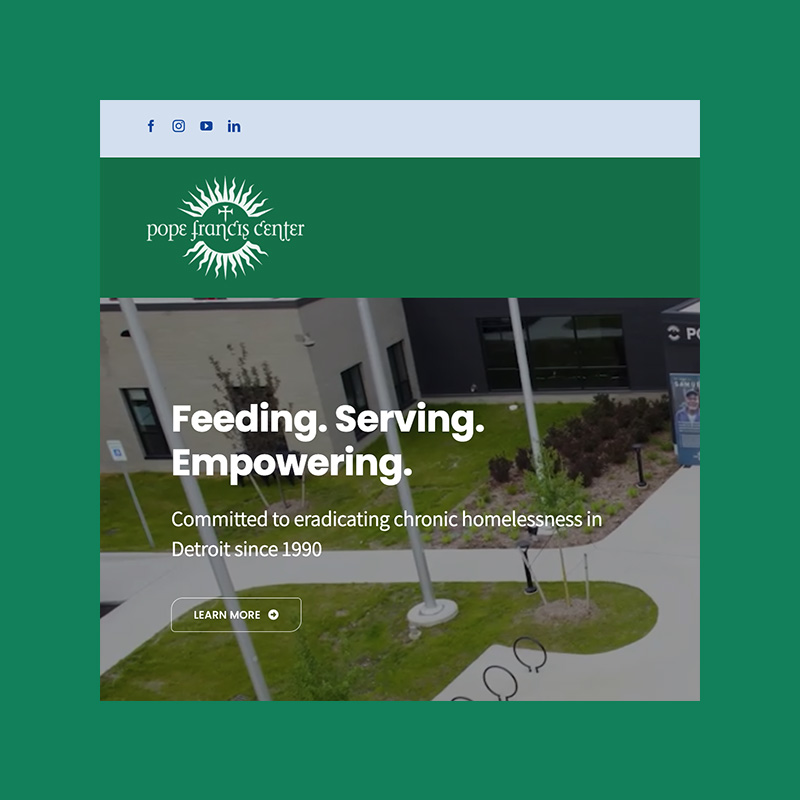 Pope Francis Center Website Graphic